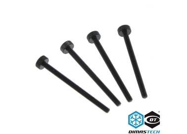 DimasTech® RadExt ThumbScrews Metric M2,5 x 35mm (4 Pieces) Deep Black